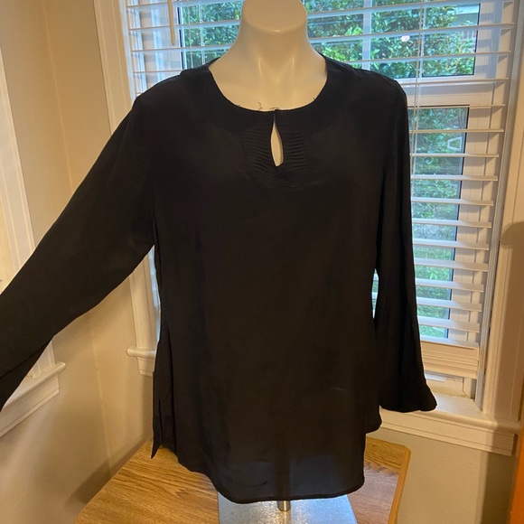 Chico's Tops - Chico’s Sz 2 which is large or 14 100% silk navy blue top